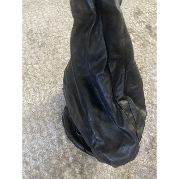 Vintage 60s-70s Francois Villon Black Leather Purse with Leather Strap - Picture 15 of 16